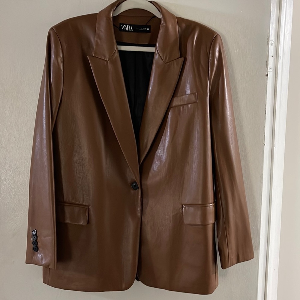 Brown leather jacket